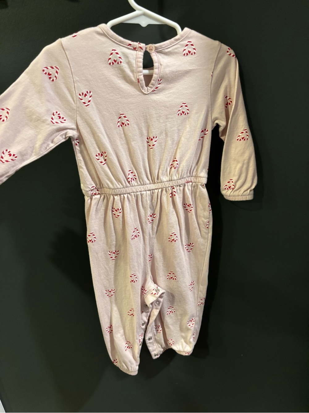 Old Navy Light Pink Candy-Print Long-Sleeve Romper